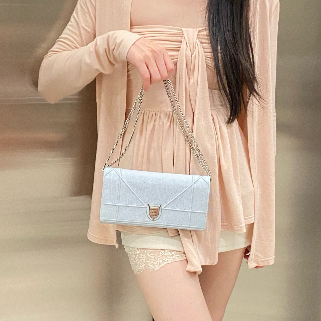 95新 DIOR/迪奥 dior baby蓝盾牌单肩斜挎包