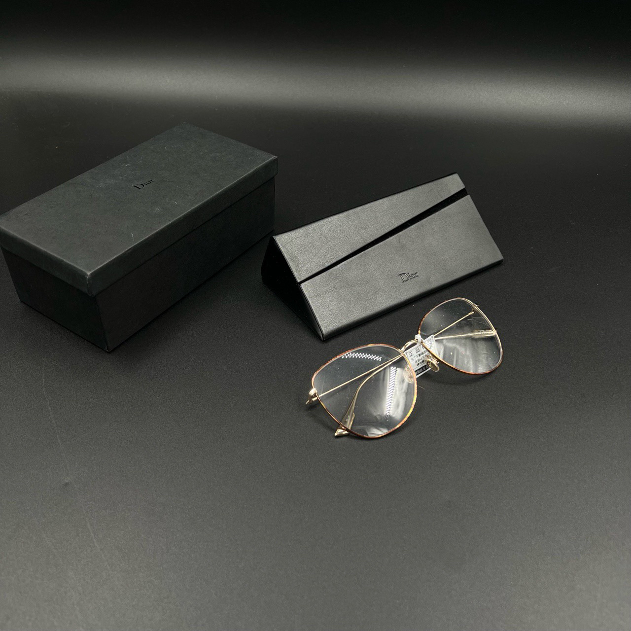 全新未使用 DIOR/迪奥 （jp）216 金边logo平光镜 均码