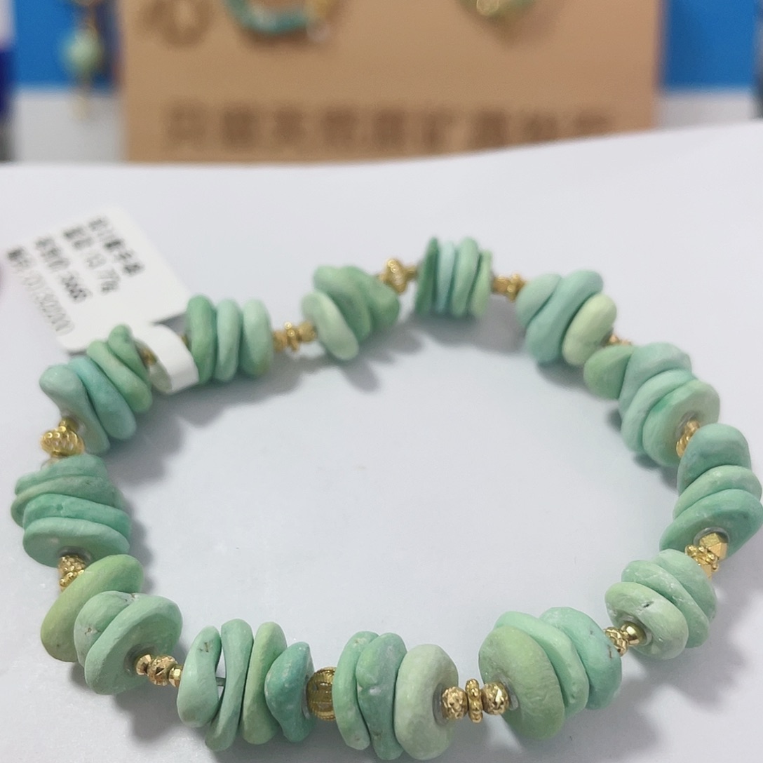 绿松石珠宝奇石18K金镶嵌