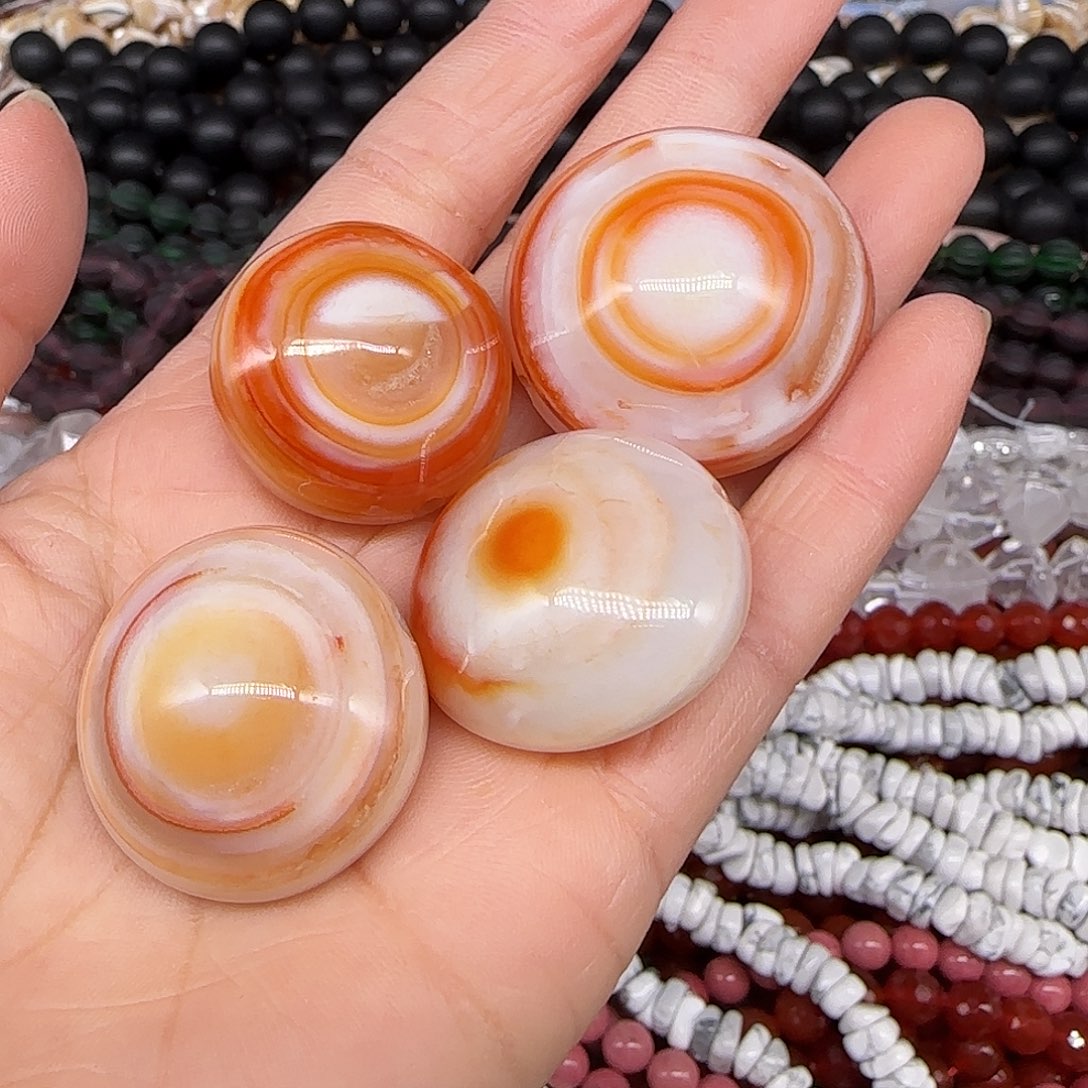 玛瑙/玉髓合金珠宝半成品羊眼板珠一个混发不挑