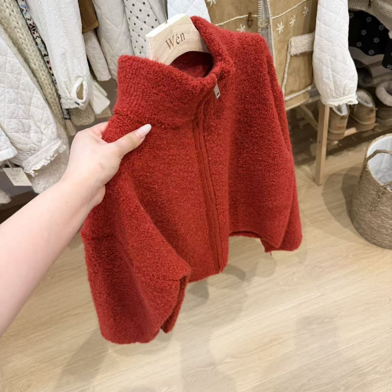 The Wén 冬季通勤立领拉链百搭厚实显瘦毛衣 A203