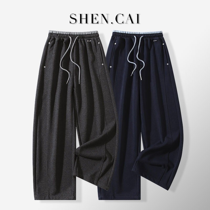 女童加绒卫裤秋冬新款洋气初高中学生弯刀休闲裤子秋季百搭长裤