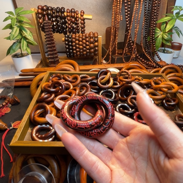 木枣木玉华2.5圈口手工雕刻满刻福利款