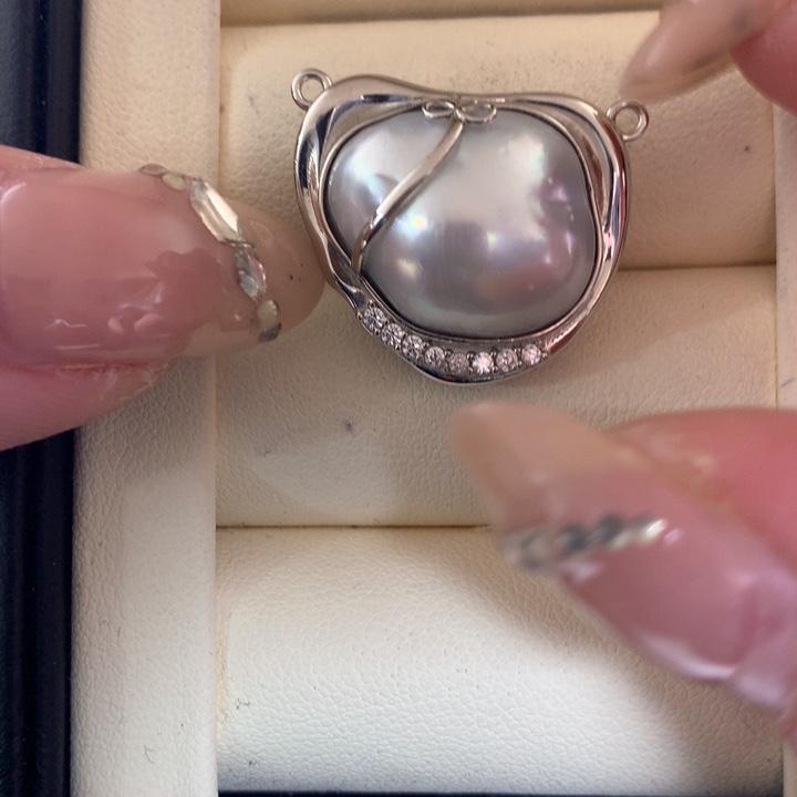 颈饰银S925镶嵌海水珍珠