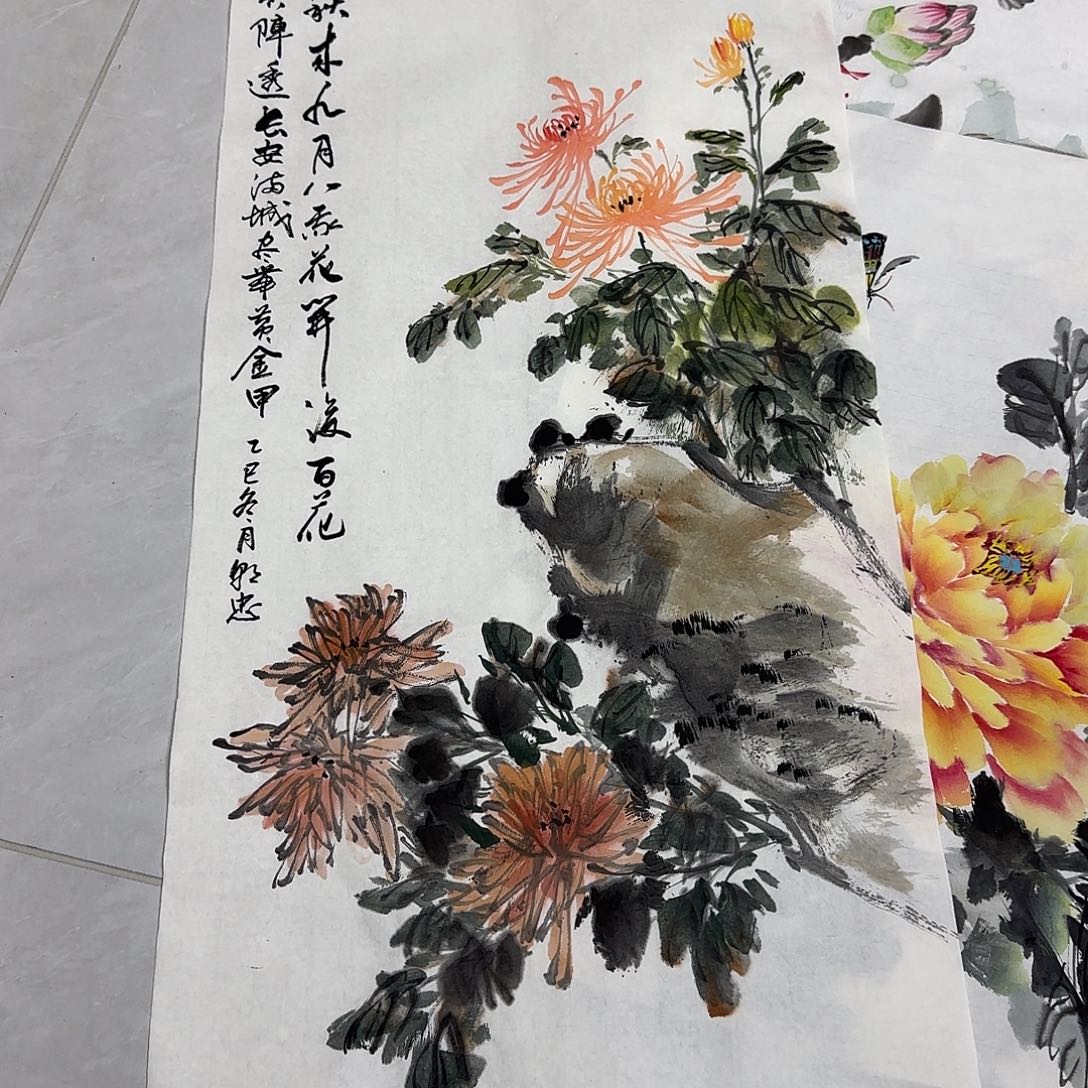 国画国画立体兰花