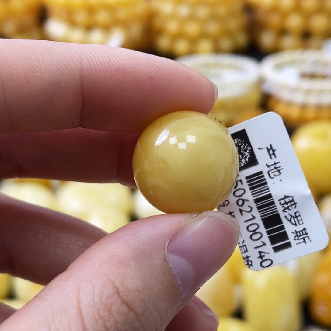 裸石蜜蜡未镶嵌l17.7 m m 金白浓蜡妖花 瑕