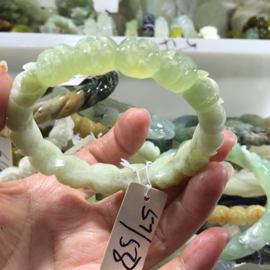 岫玉未镶嵌手镯57.58