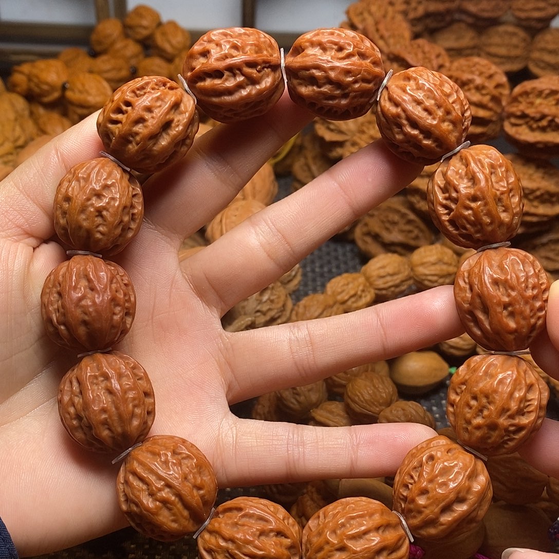 喜***叔手串文玩核桃西瓜纹手持