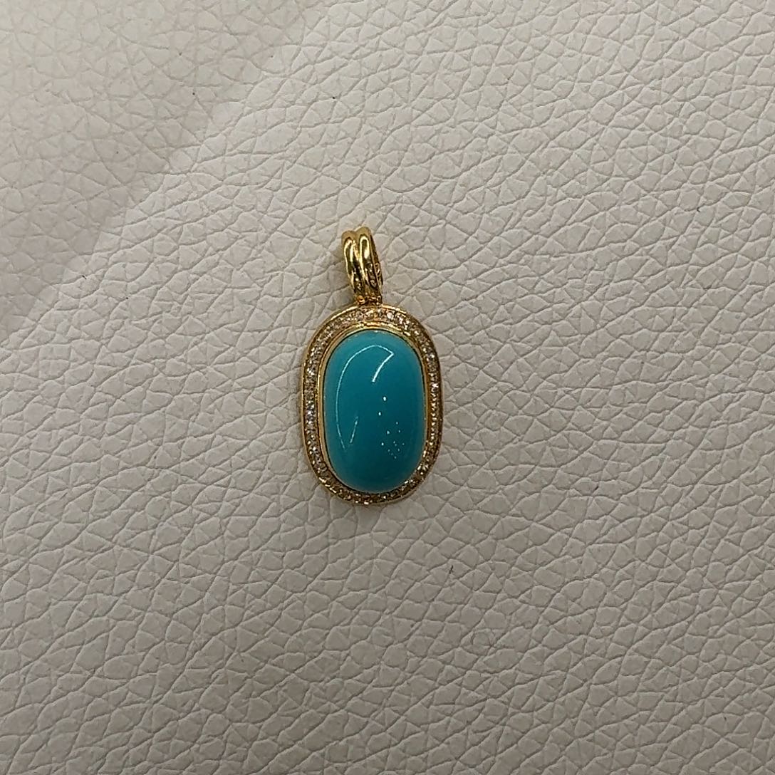 绿松石18K金镶嵌珠宝奇石