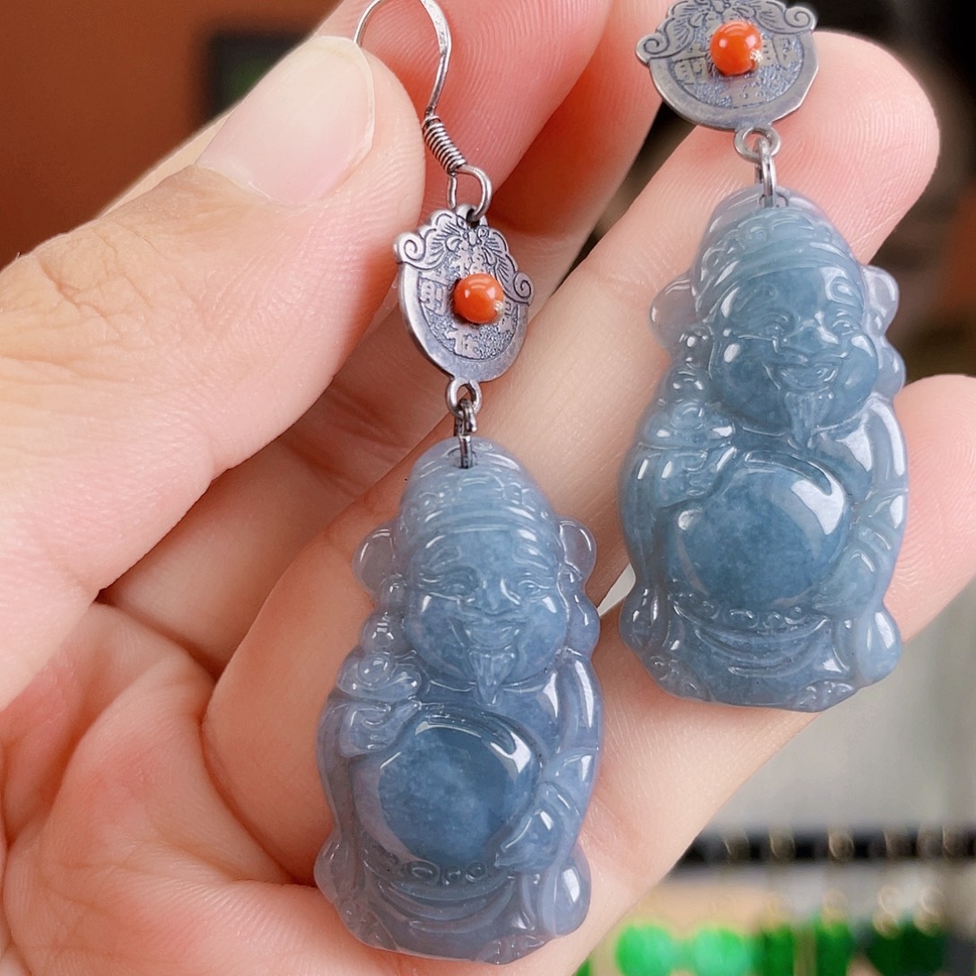 翡翠未镶嵌耳饰饰品