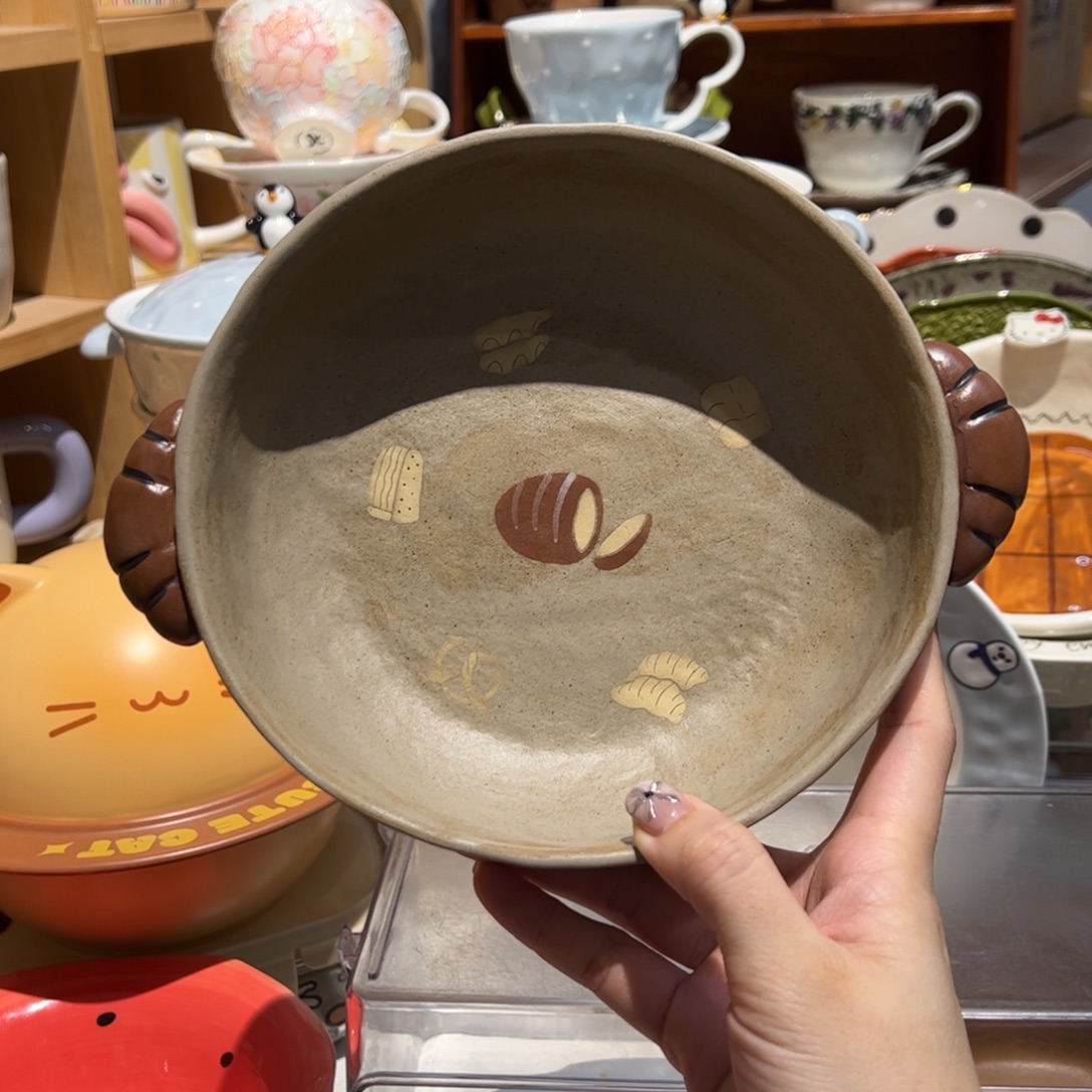 手作牛角包双耳盘