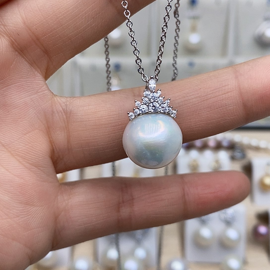 淡水珍珠颈饰银S925镶嵌