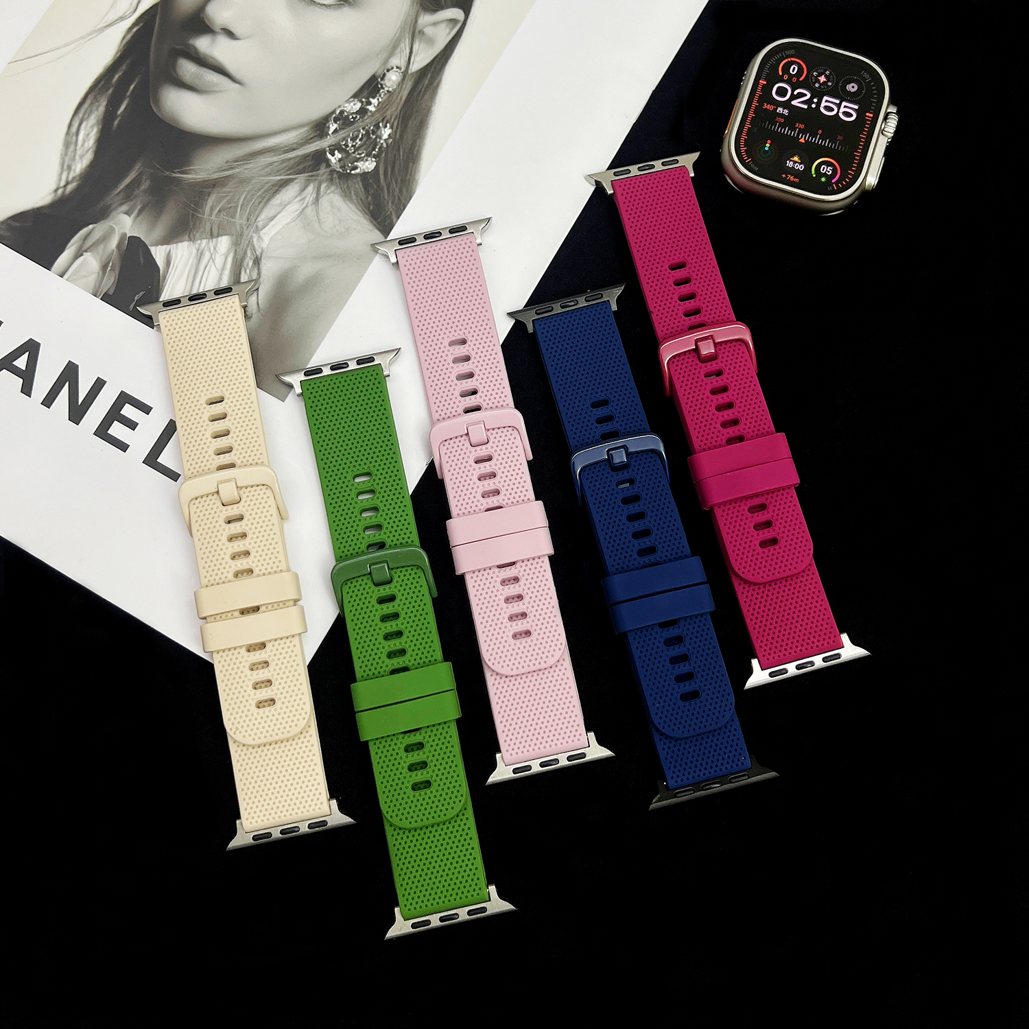 适用苹果手表iwatchs11/10透气简约硅胶applewatch9/8/7运动表带