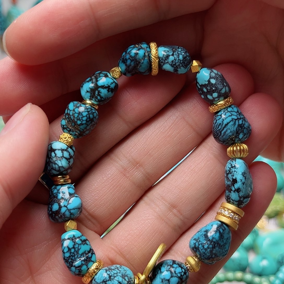 未镶嵌绿松石珠宝奇石小*花