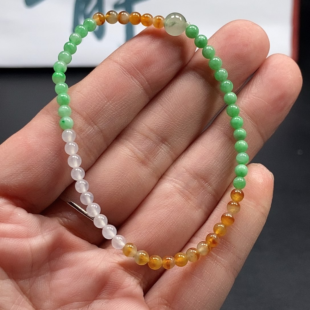 翡翠未镶嵌手串135678999