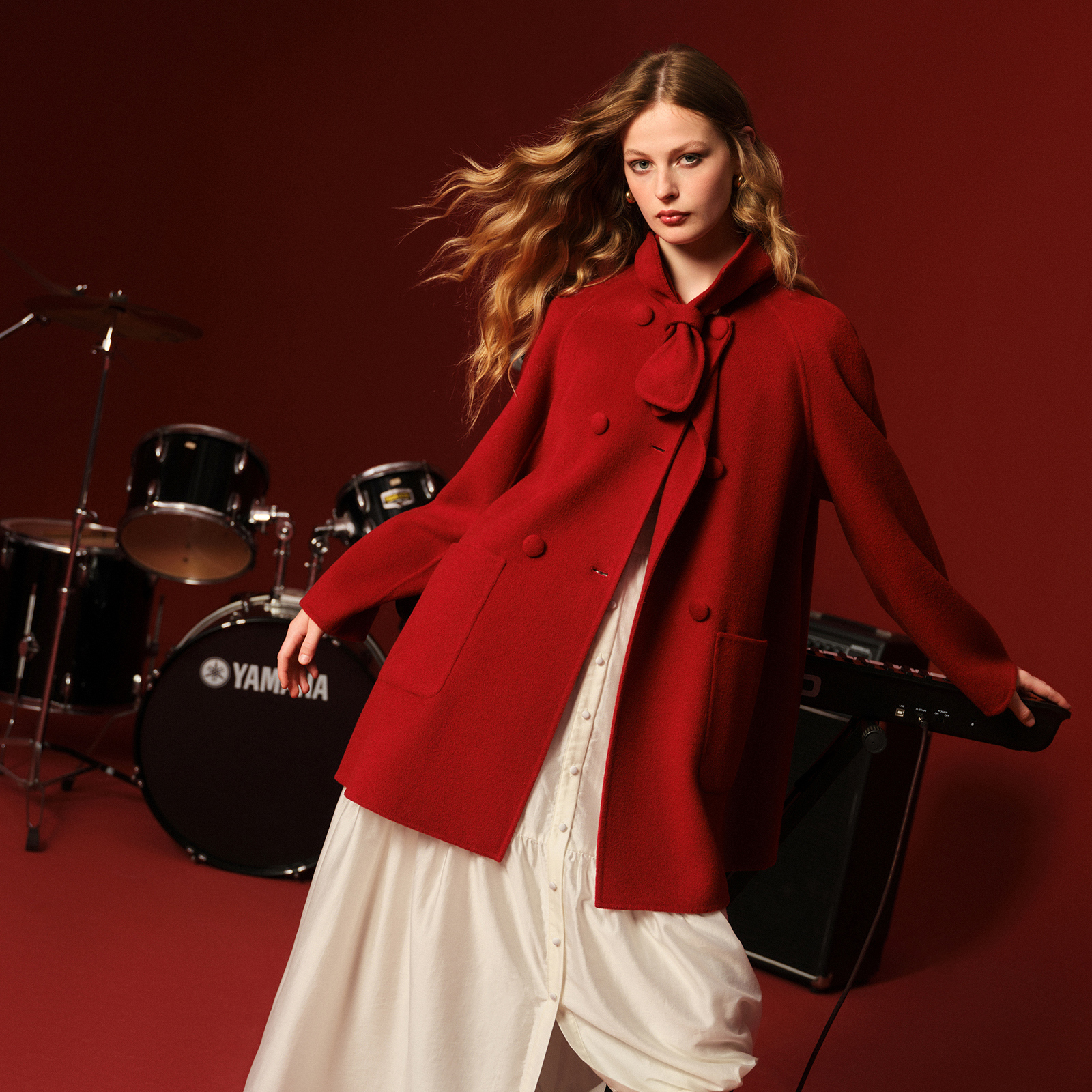 歌莉娅 冬季新品 双面呢外套配领子1ECR6N600