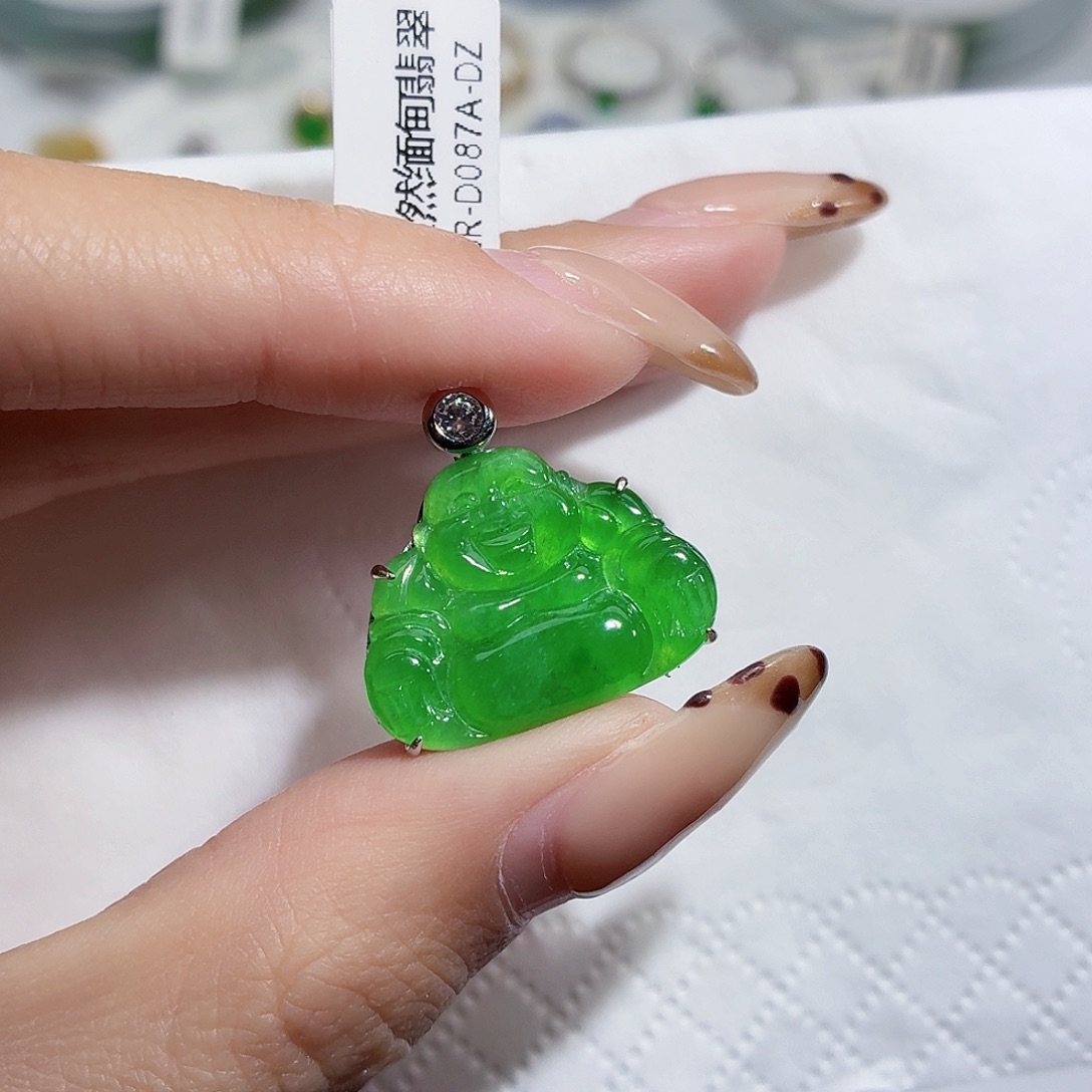 翡翠银S925镶嵌吊坠(不含链)