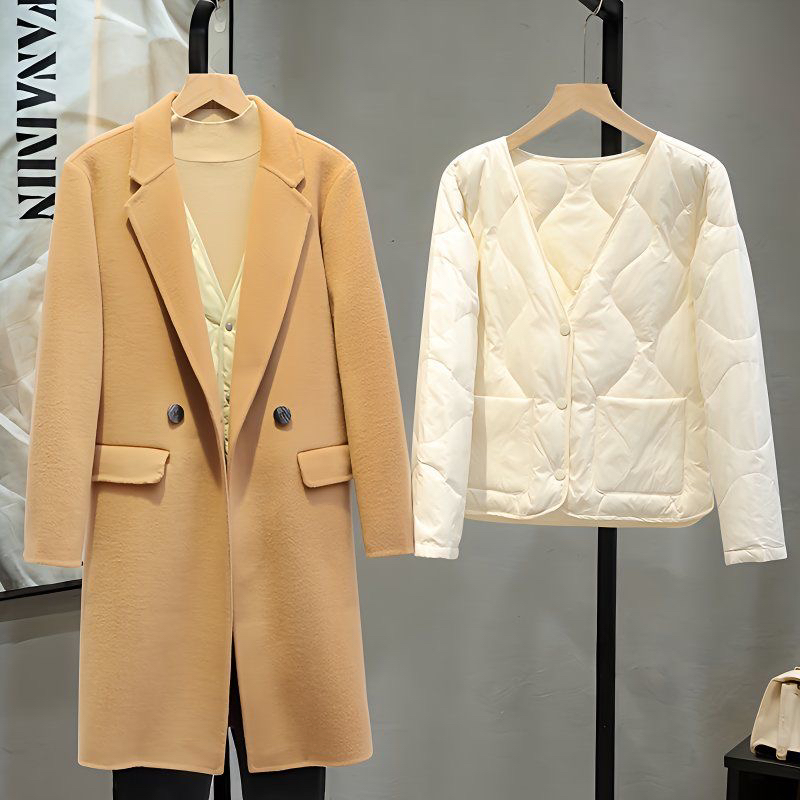 白鸭绒秋冬季修身大衣内搭新款轻薄短款时尚保暖外套内胆打底