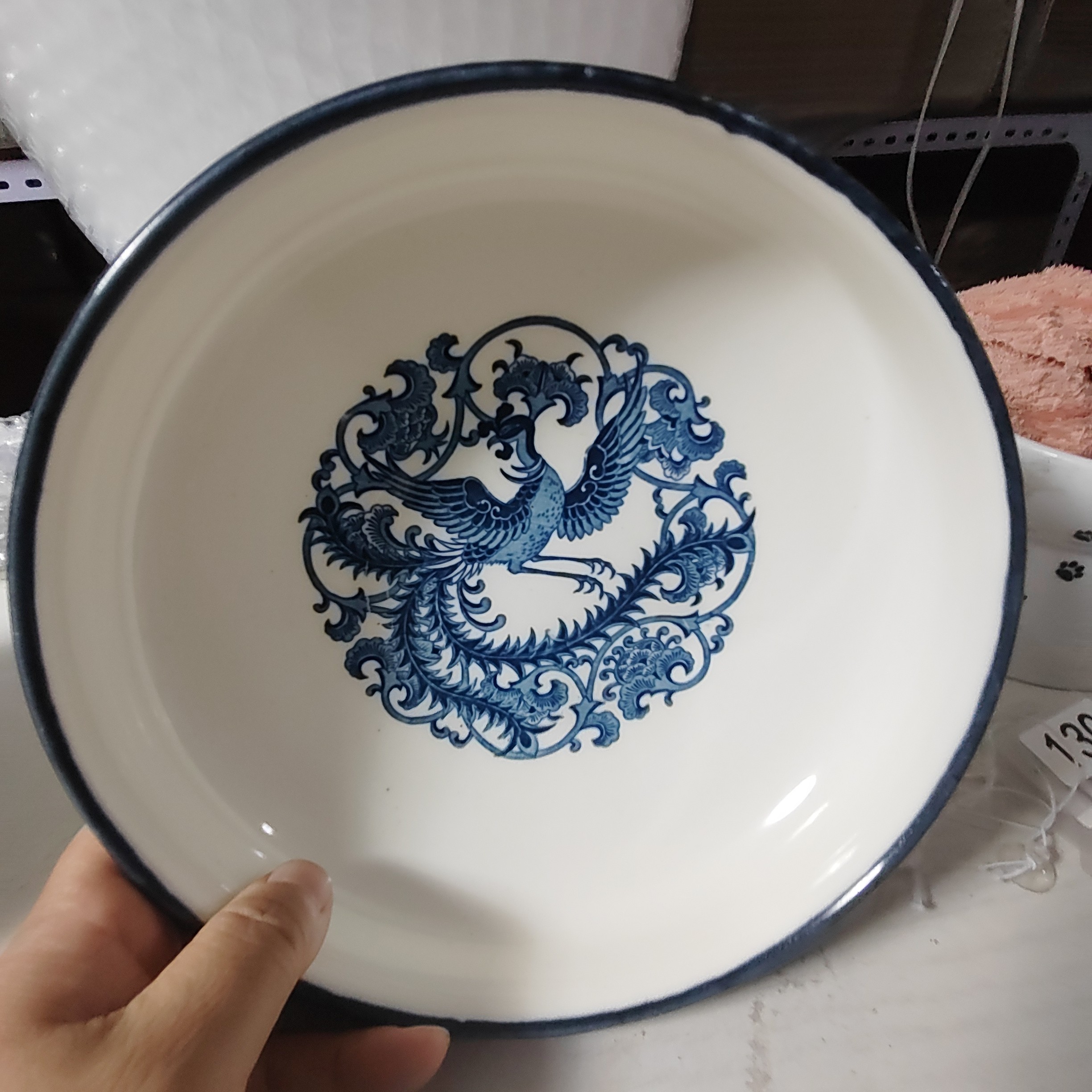 日本回流，青花釉下彩，大汤碗，全品无磕碰默认微瑕