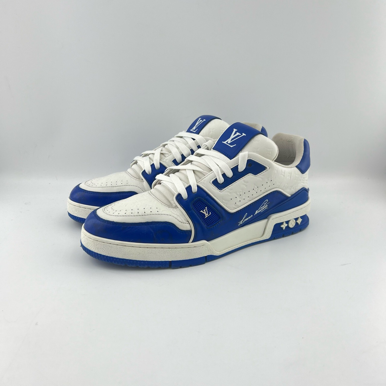 95新 LouisVuitton/路易威登 42.5码/Trainer白蓝板鞋/11069947