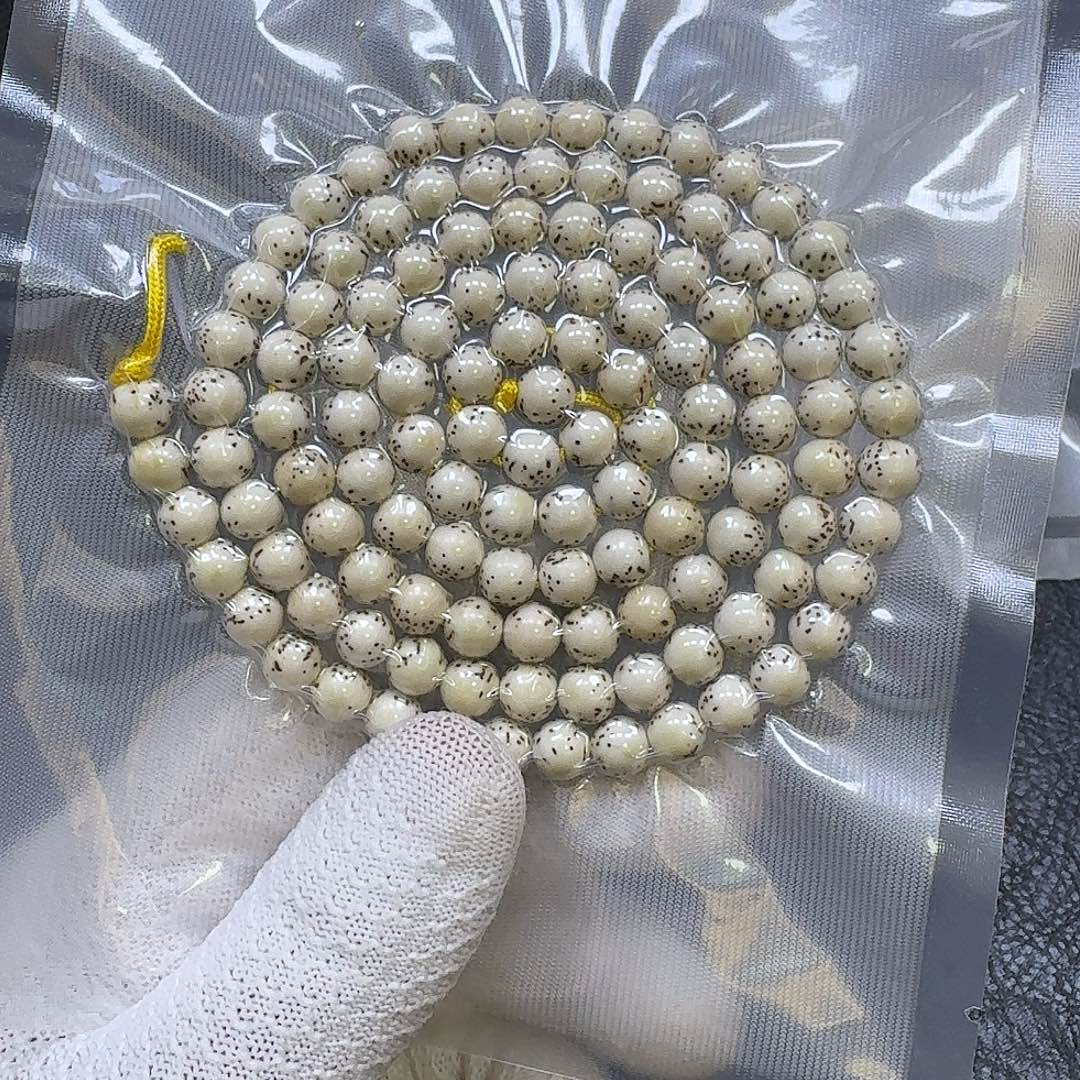 手串星月菩提8mm原生态河豚大留白圆珠