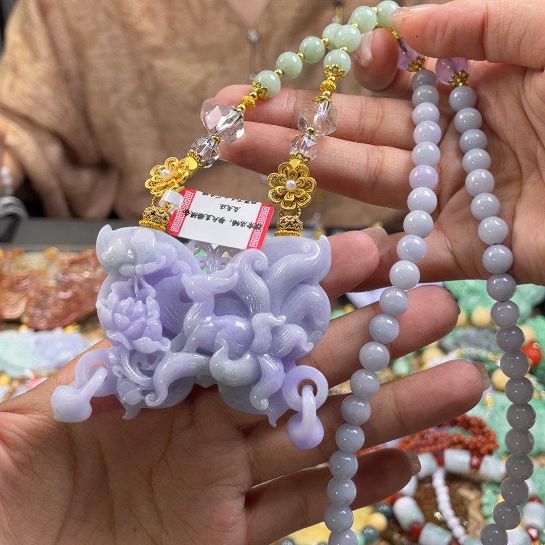 翡翠未镶嵌颈饰代编织