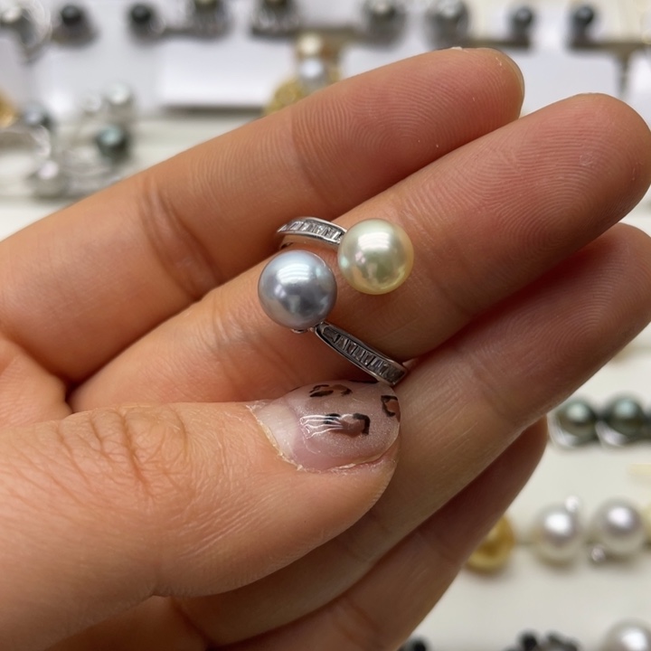 海水珍珠戒指银S925镶嵌