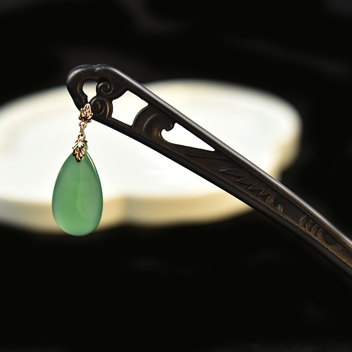 原创手工发簪檀木发饰饰品新中式国风旗袍日常步摇