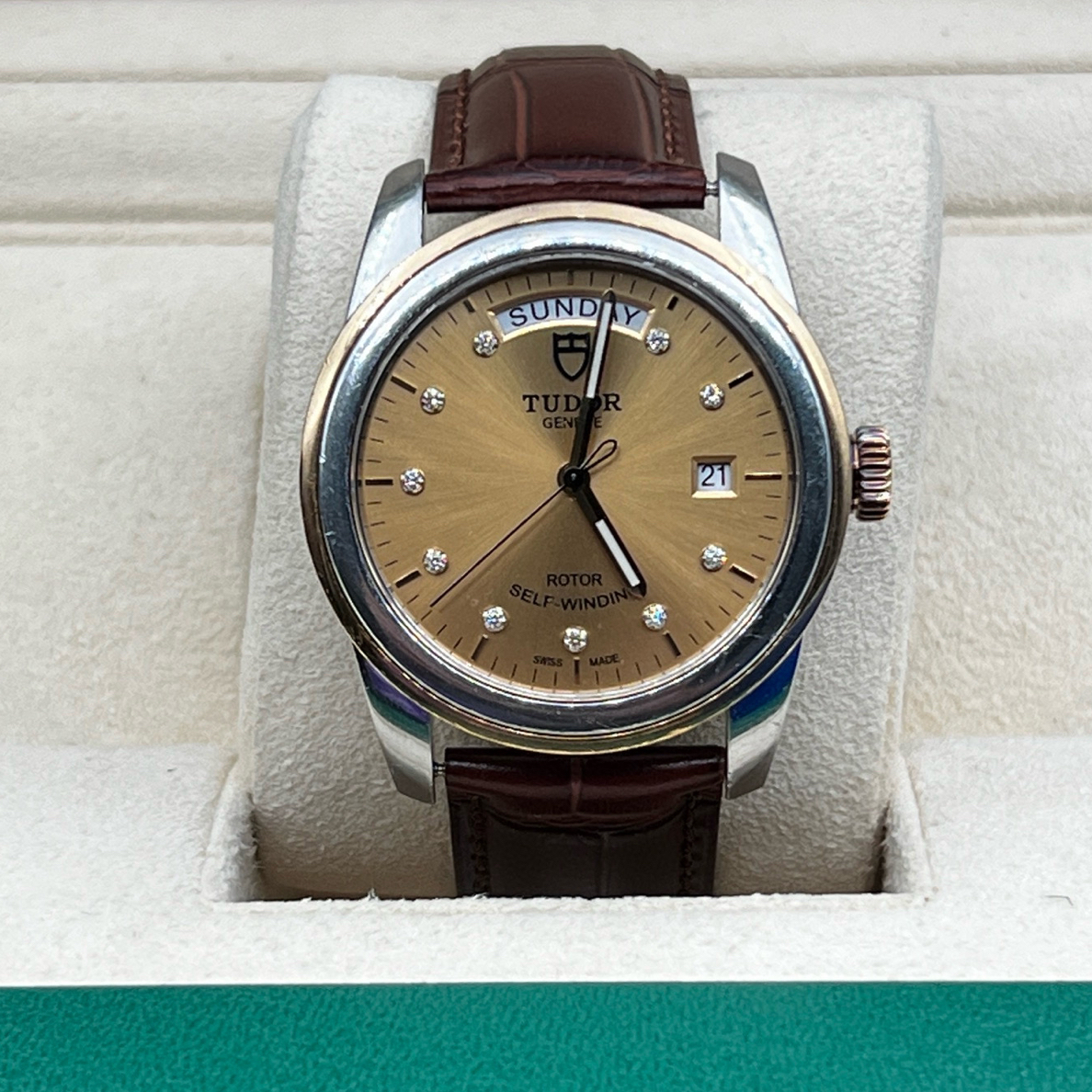 95新 TUDOR/帝舵 骏珏系列56003/单表/金盘钻刻/39mm男士