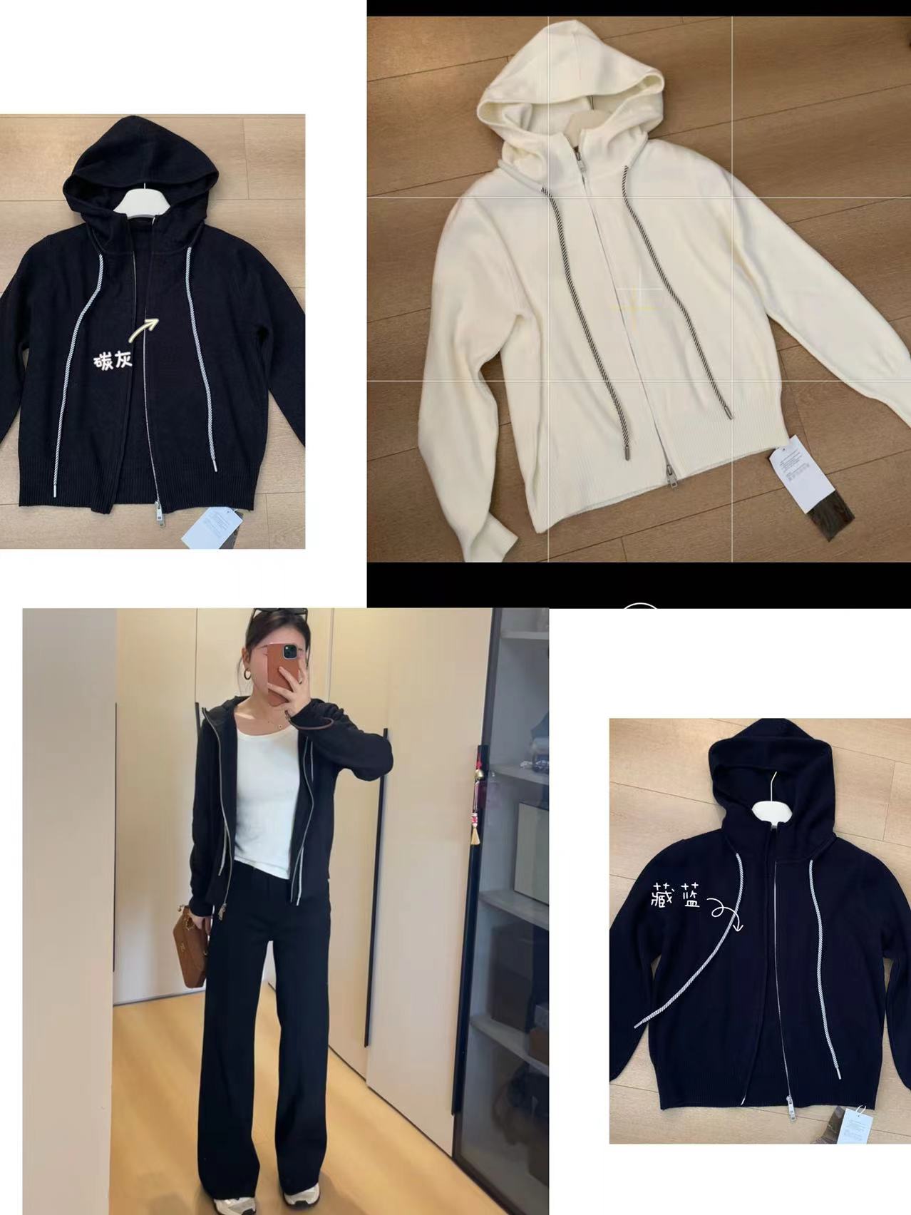 YUANZI-新款 百搭 时尚 纯色 高级 帽衫 开衫