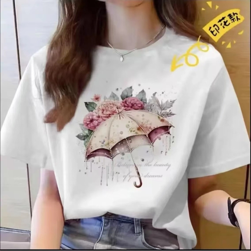 【100%纯棉】夏季上新女款女士时尚百搭潮流短袖t恤圆领显瘦半袖