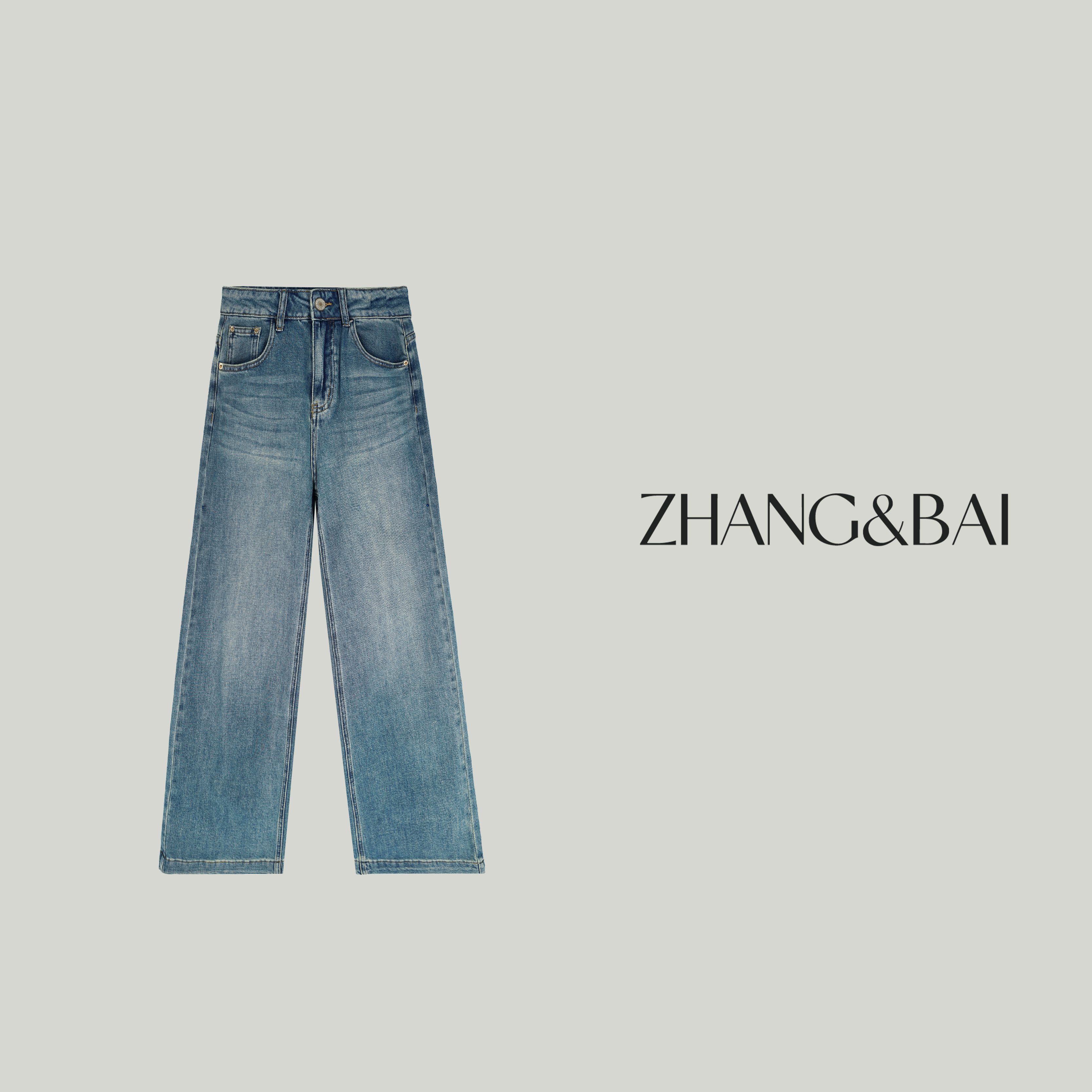 zhang&bai25初春高定 |【理想牛仔】秀场复古原色牛仔裤直筒休闲