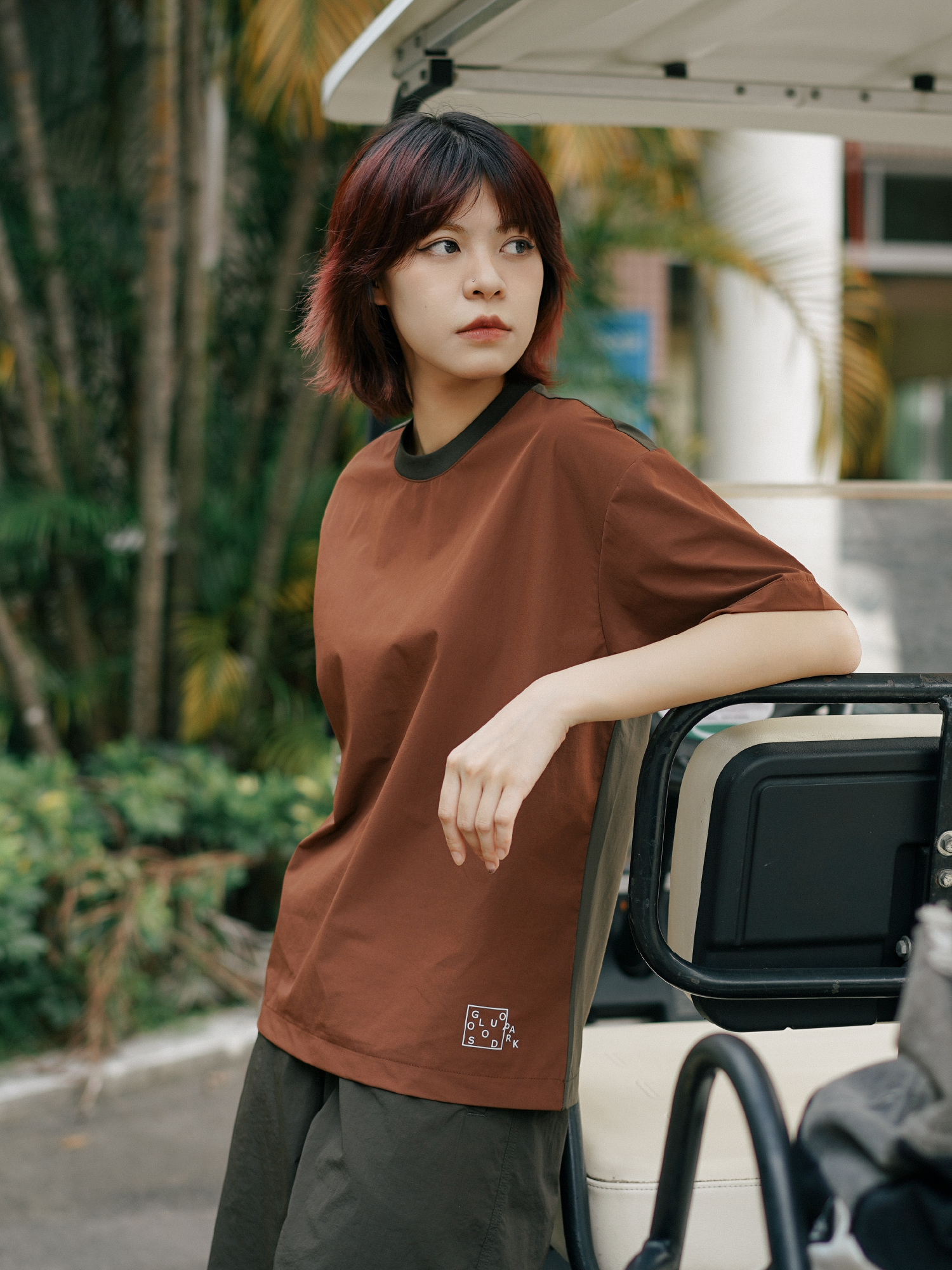 速干面料 拼色撞色烫银LOGO短袖TEE