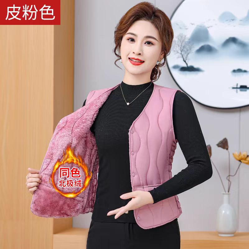 女士2025秋冬新款防寒保暖棉马甲中式加绒中老年贴身内穿背心