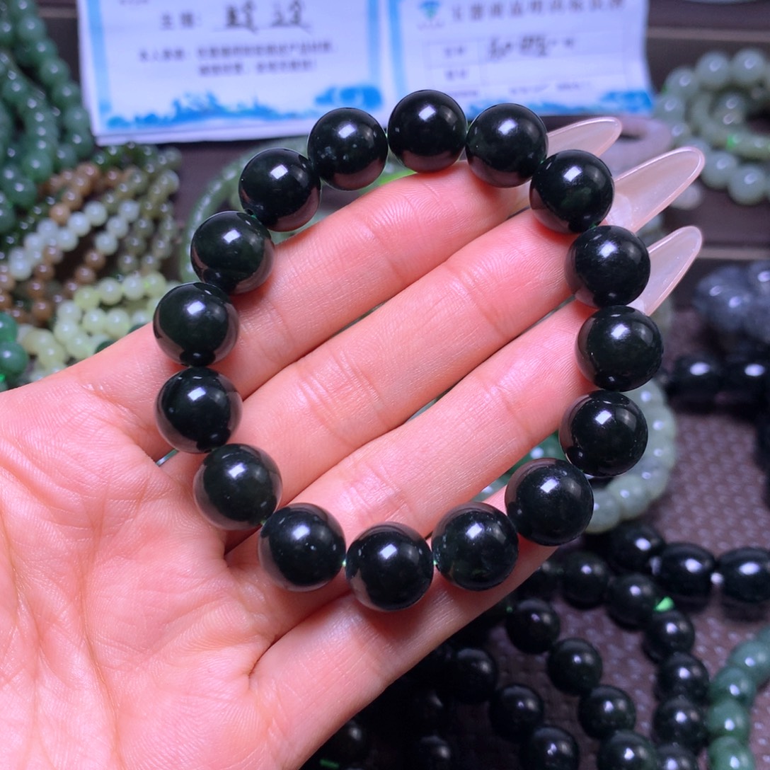 和田玉未镶嵌手串卡12