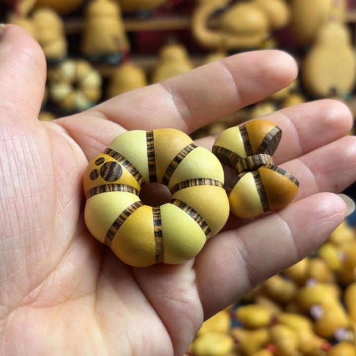 *****木天然葫芦虎斑木甜甜圈，蝴蝶结