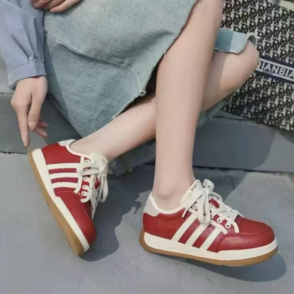 C8983 红色 厚底板鞋女款夏季2025新款增高板鞋