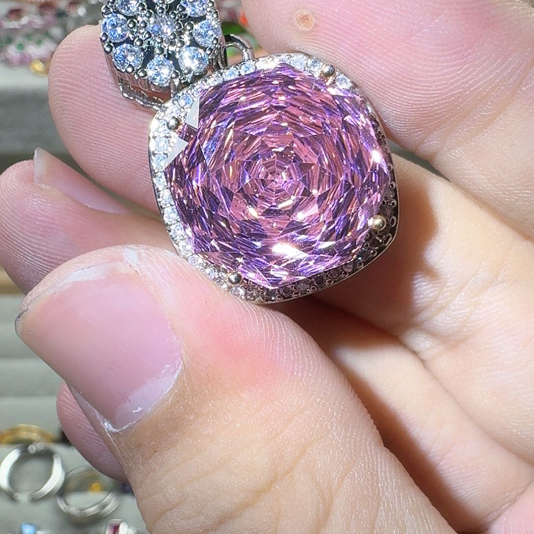 绿水晶戒指银S925镶嵌