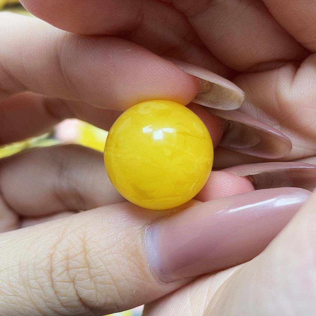 未镶嵌琥珀珠宝奇石20mm瑕疵福利款