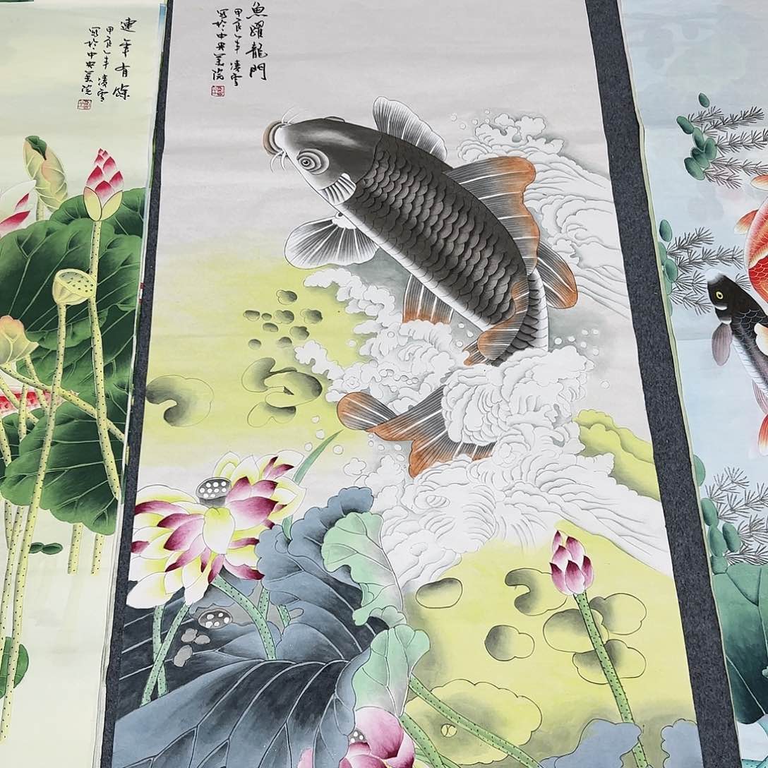 国画尺寸70X138手绘作品