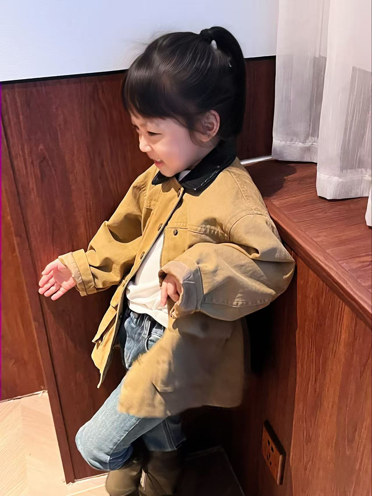 韩系 儿童 巴恩风拼接外套 无质量问题no 退 no换