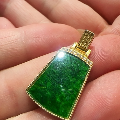 翡翠银S925镶嵌吊坠(不含链)