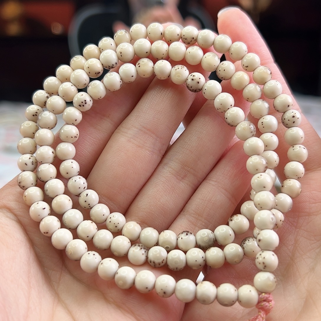 手串星月菩提Fqh6mm玉化火烧云 大留白 颗粒星
