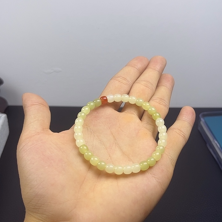 颈饰未镶嵌和田玉和田玉青黄口三色多包手串