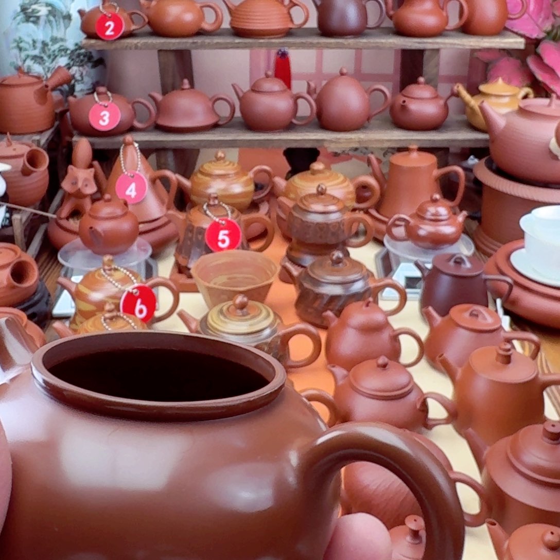 紫砂茶壶容天110 cc手拉