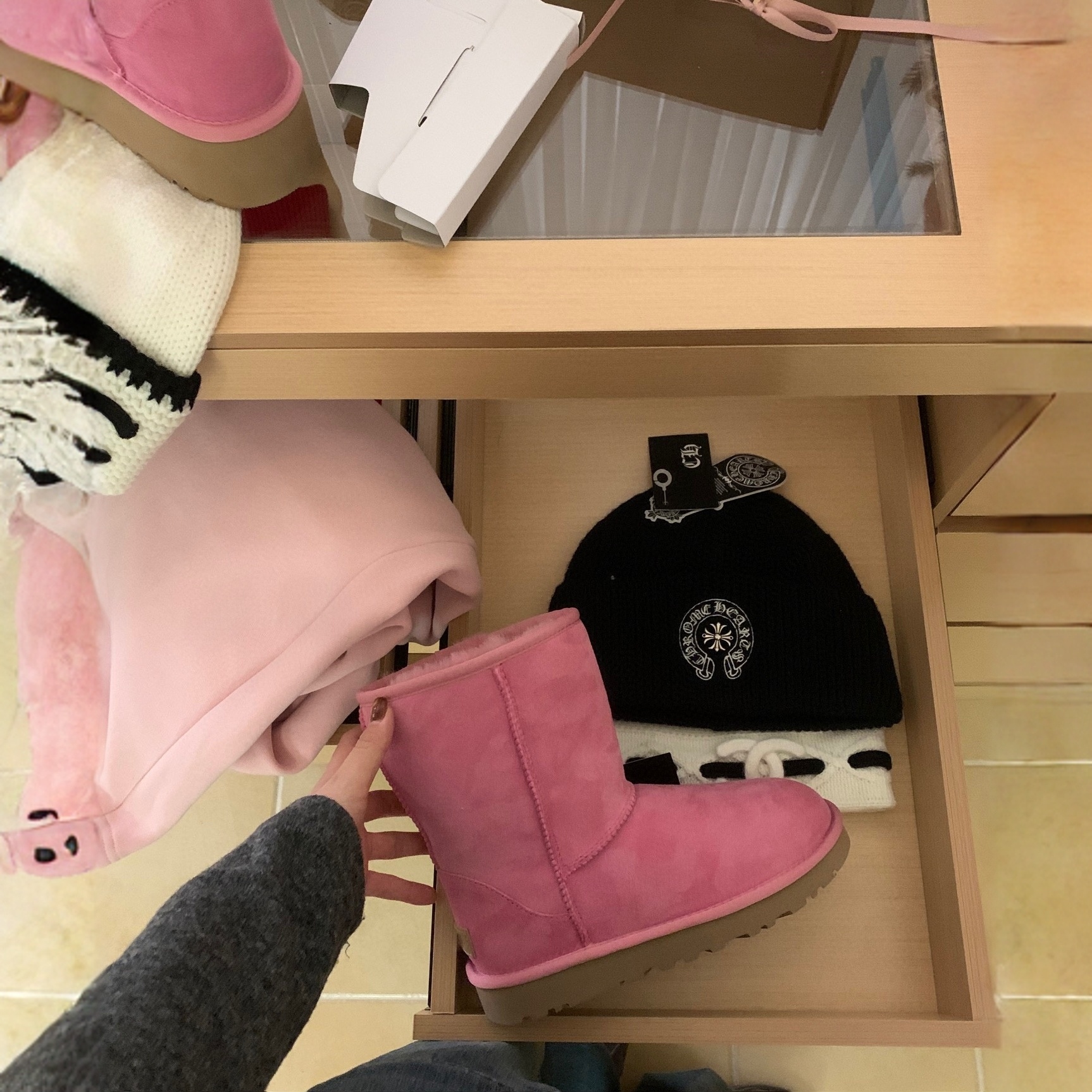 【小粉5825】翻边两穿羊皮毛一体薄底雪地靴女2025冬季新款轻便棉鞋