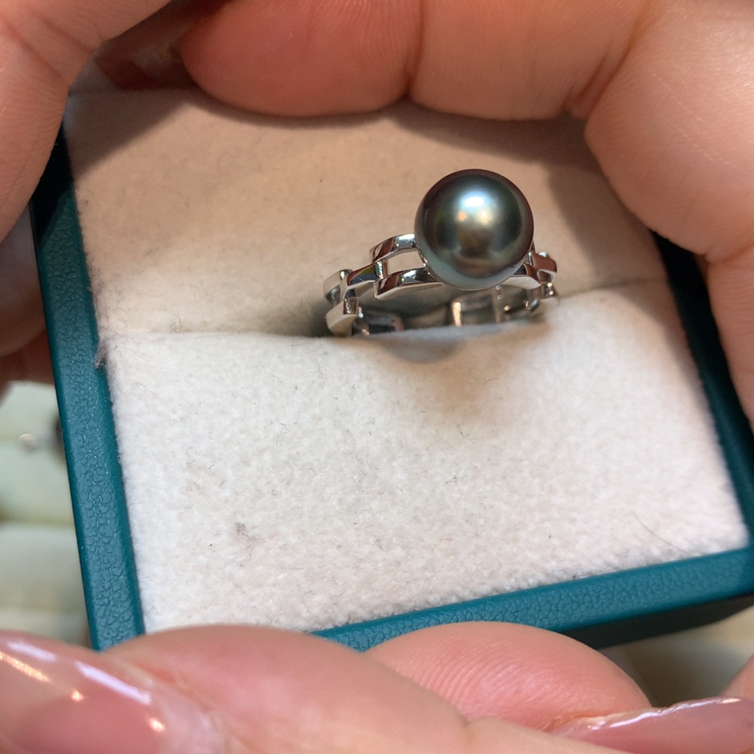 海水珍珠戒指银S925镶嵌