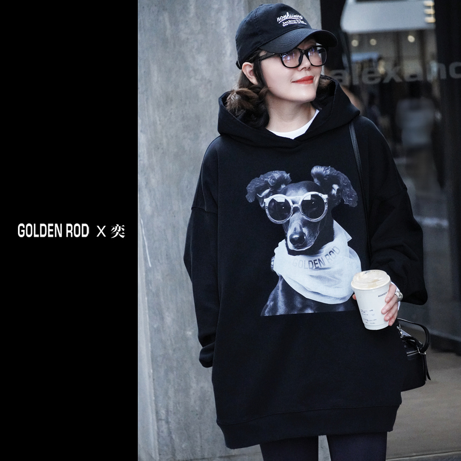 【GOLDEN ROD X 奕】原创设计师品牌2025秋冬新款 创意小狗连帽卫衣