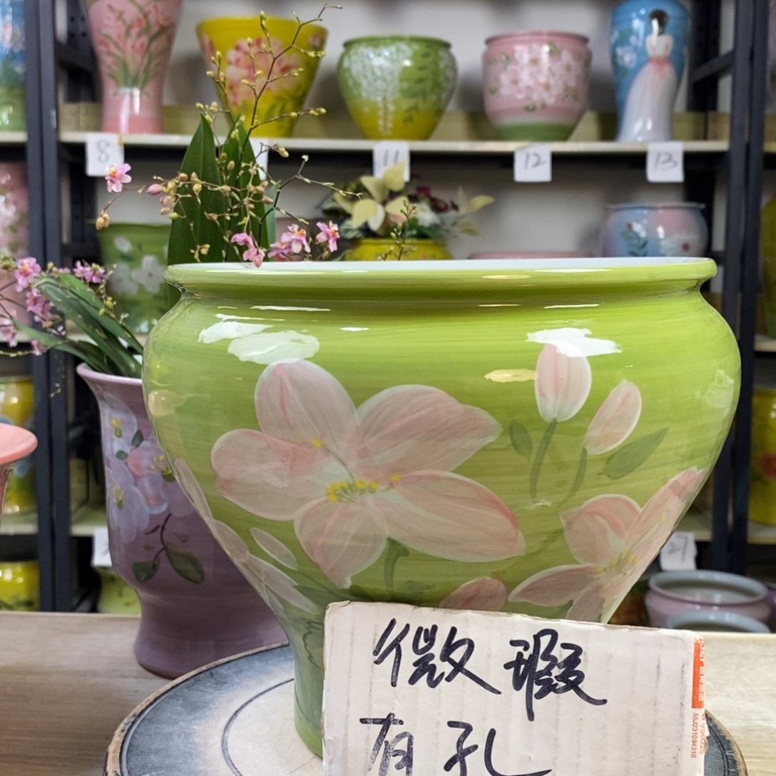 景德镇手工手绘陶瓷花盆
