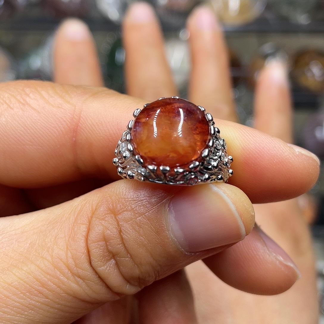 【闪购商品】水晶珠宝半成品银S925镶嵌戒指